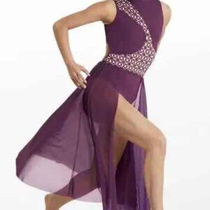 Weissman med child Laser Cut contempory dance Dress And Mesh Skirt Elite